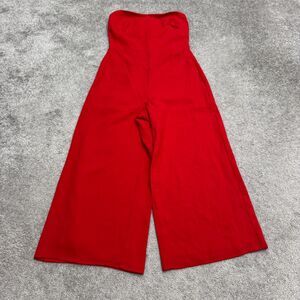 Aritzia Strapless Wide-Leg Jumpsuit in Red